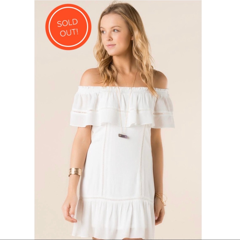 HARIETA OFF-THE-SHOULDER SOLID DRESS
